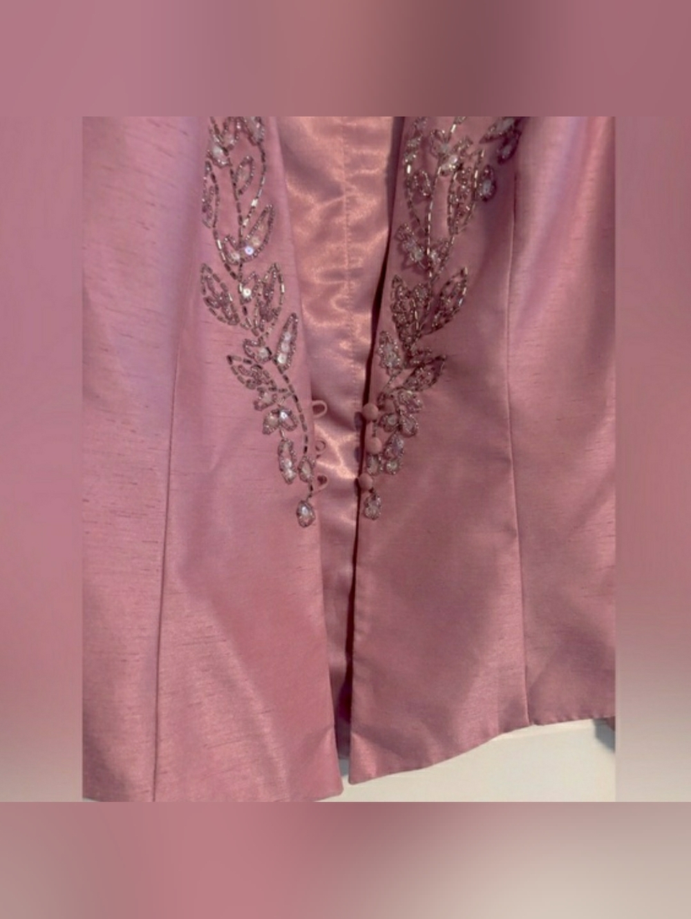Pink elegant & Feminine Embellished Blazer jacket. SZ S. - Picture 6 of 10